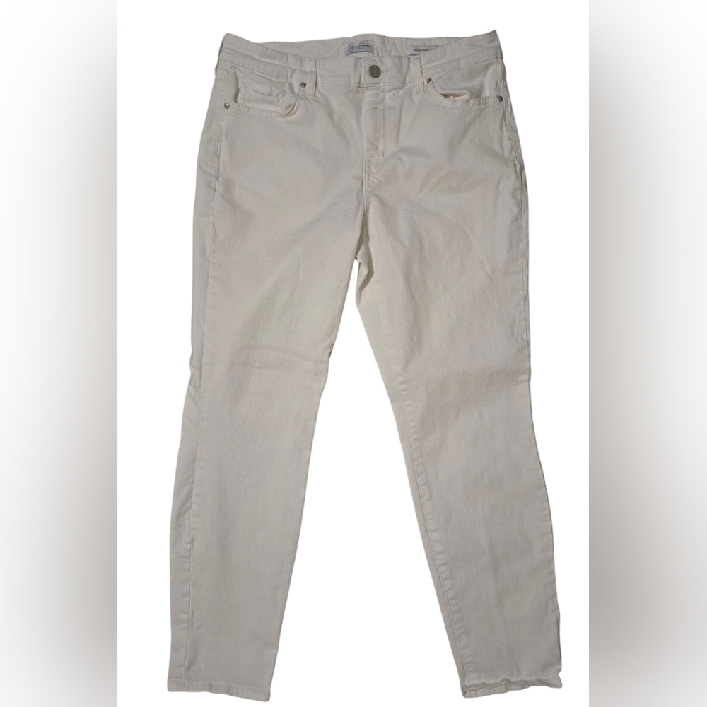 Jessica Simpson White Relaxed Skinny Crop Jeans - Size 12, Perfect Condition